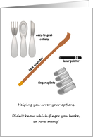 Get Well Broken Finger Back Scratcher Laser Pointer Finger Splints card