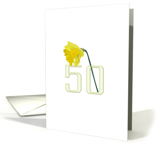 50th Birthday Daffodil Inside The Numeral '0' In '50' card (1366754)