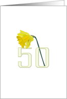 50th Birthday Daffodil Inside The Numeral ’0’ In ’50’ card