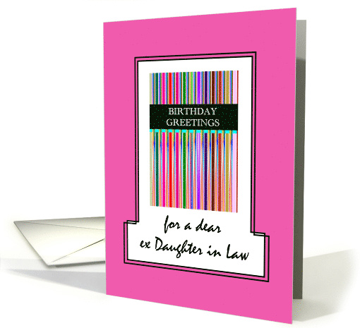 Birthday for Ex Daughter in Law Colorful Stripes on Pink... (1367112)