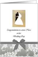 Wedding Congratulations for Niece Bride and Groom Holding Each Other card