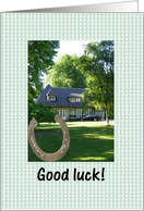 Good Luck Photocard Horseshoe In Front Of Photo card