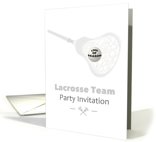 End of Season Party Invitation Lacrosse Stick and Ball card (1367582)