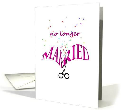 Scissors Cutting Word 'MARRIED' Divorce Announcement card (1369122)