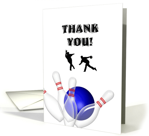 Thank You Bowling Blue Bowling Ball And Pins card (1369290)