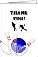 Thank You Bowling Blue Bowling Ball And Pins card
