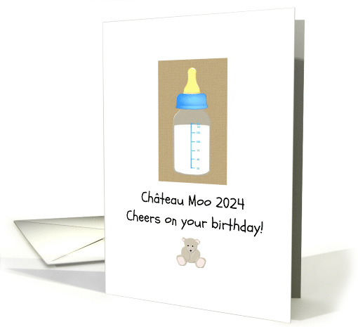 Birthday For Infant Baby Feeding Bottle Chateau Moo 2024 card