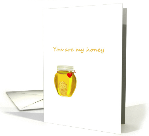 My honey, honeycomb in honey jar, birthday for partner card (1370600)