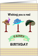 Birthday Fancy Hats On Hat Stands card