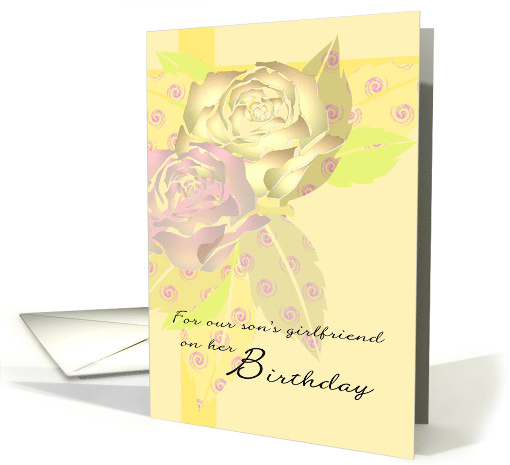 Birthday For Our Son's Girlfriend Roses In Abstract card (1376966)
