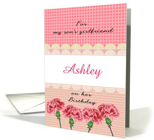 Customizable Birthday Son's Girlfriend Pink Carnations... (1377572)