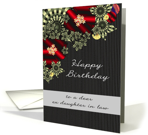 Birthday for Ex Daughter in Law Florals in Red and Black card