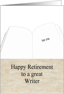 Retirement For Writer Open Book The End card