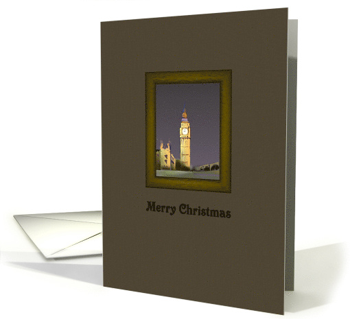 Christmas Greetings From England Sketch Of Big Ben At Night card