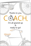 Thank You Cycling Coach Penny Farthing And Older Model Bicycles card