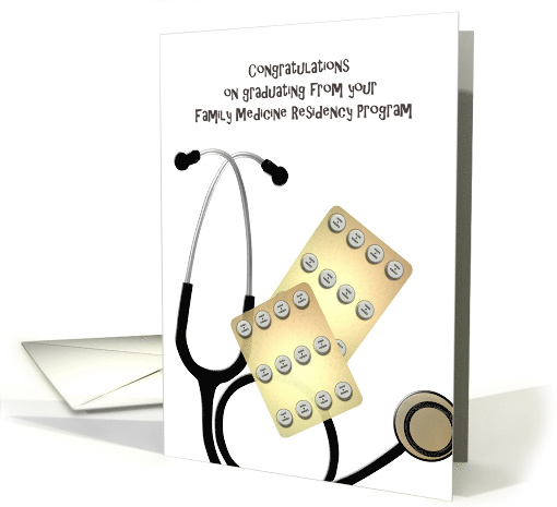 Family Medicine Residency Program Graduation Stethoscope Pills card