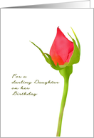 Birthday for Daughter Pretty Red Rose Bud card