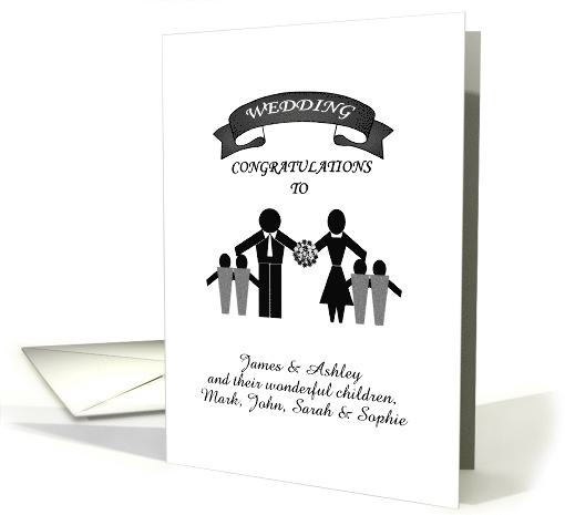 Custom Wedding Congratulations Blended Family A Family Profile card