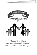 Custom Wedding Congratulations Blended Family A Family Profile card