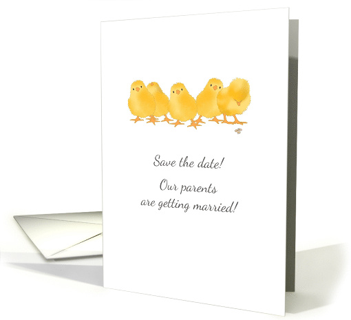 Save The Date Blended Family Wedding Cute Little Chicks card (1385564)