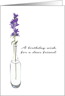 Birthday For a Friend Canterbury Flowers In a Bottle of Water card