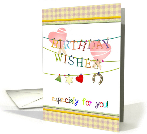 Birthday wishes for co-worker, hearts horseshoe star card (1388758)