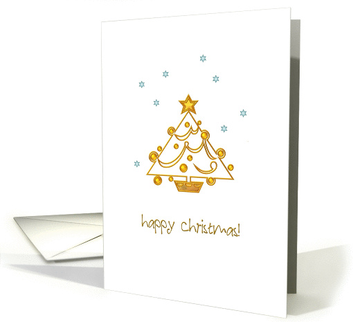 Christmas in gold, gold effect Christmas tree and little... (1388766)