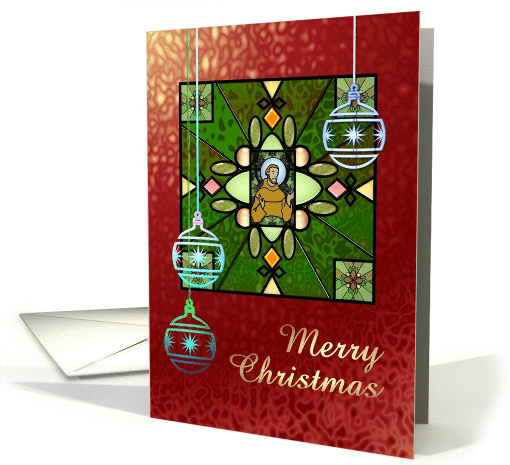 Christmas, illustration of St. Francis on stained glass... (1389362)
