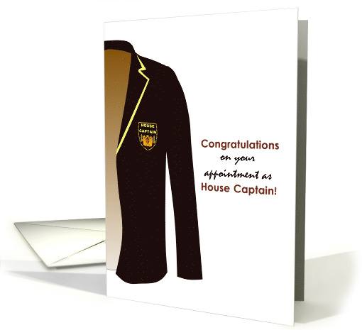 Congratulations To House Captain School Blazer With Captain Badge card