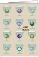 Christmas Colorful Baubles In Glasses card