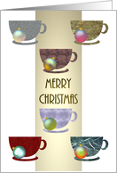Christmas Colorful Baubles Cups And Saucers card