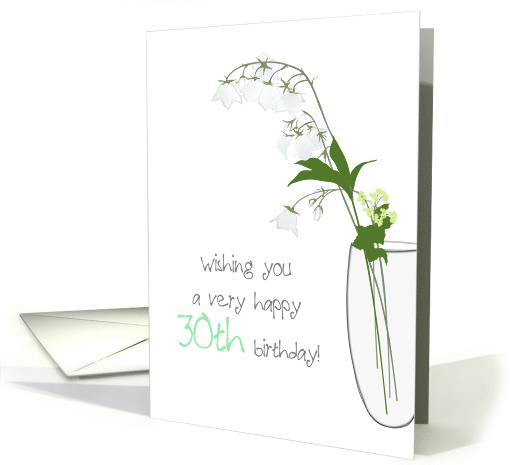 30th Birthday Pretty Country Garden Flowers In a Vase card (1390150)