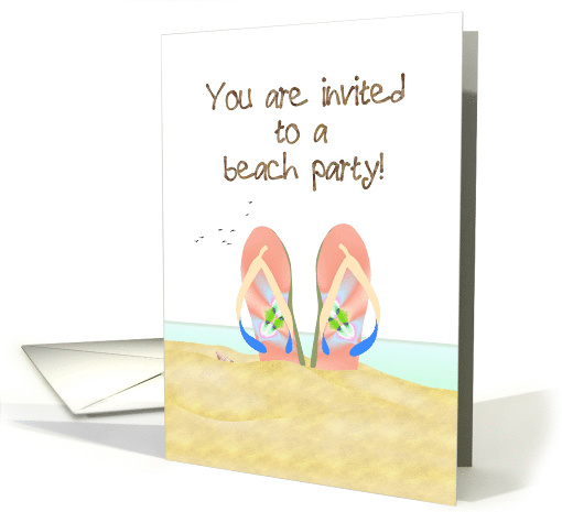 Invitation To Beach Party Flipflops In The Sand card (1390526)