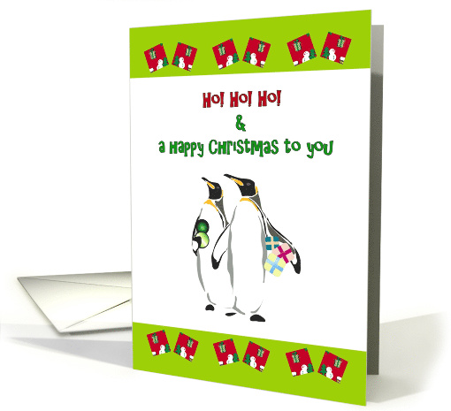 Christmas Penguins Bearing Gifts card (1390866)