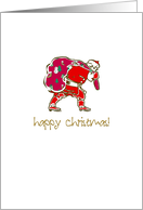 Father Christmas Carrying A Huge Sack Of Toys card