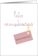 Feliz Cumpleanos Hermana Happy Birthday Sister In Spanish card