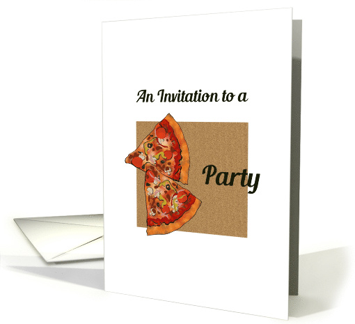 Pizza Party Invitation Slices Of Delicious Pizza card (1391396)