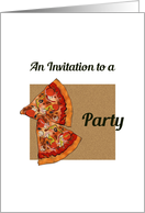 Pizza Party Invitation Slices Of Delicious Pizza card
