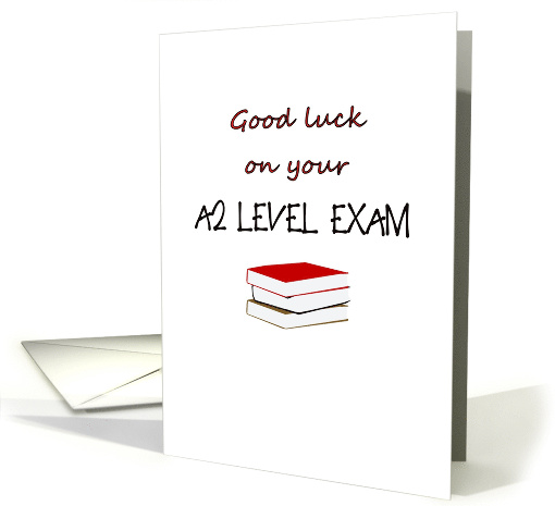 Good Luck On Your A2 Level Exam Pile Of Books card (1392576)