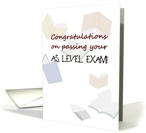 Congratulations On Passing AS Level Exam Books In The Air card