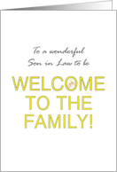 Welcome to the Family for Son in Law To Be Clinking Wine Glasses card
