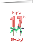 17th Birthday Numerical Lollipops card