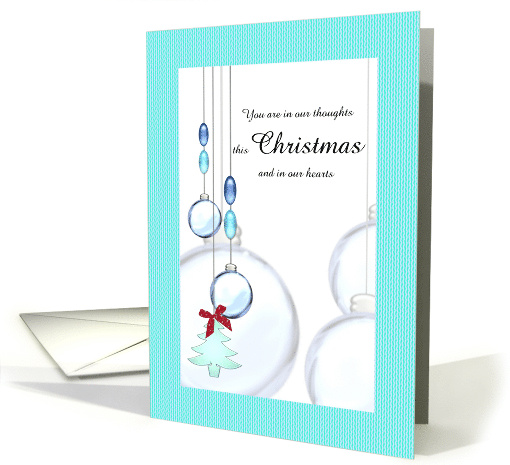 First Christmas Alone Bereaved Blue Glass Baubles card (1393714)