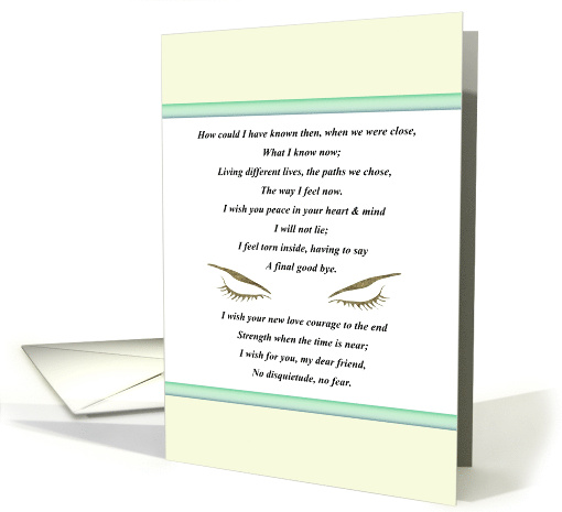 Final Good Bye for Ex Boyfriend End of Life Poem card (1393718)