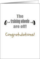 Congratulations Learning To Ride A Bike No More Training Wheels card