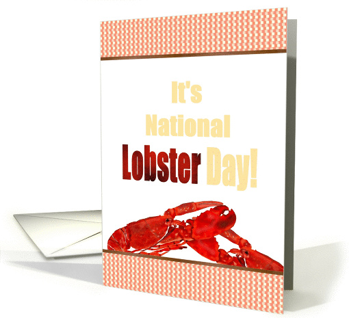 Happy National Lobster Day, delicious cooked lobsters card (1394928)