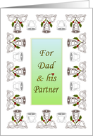 Christmas for Dad and Partner Bells and Holly Berries card