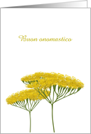 Buon Onomastico Happy Name Day in Italian Yellow Achillea Flowers card