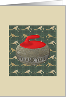 Curling Stone with Thank You Written on the Side card