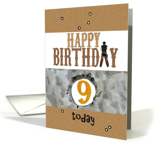 9 Years Old Birthday Cowboy Theme card (1397728)